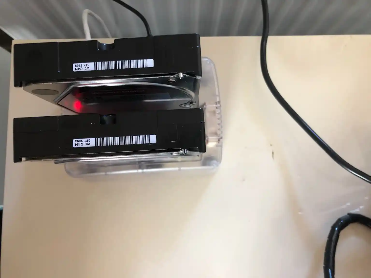 An Odroid HC4 with two WD RED 3TB HDDs